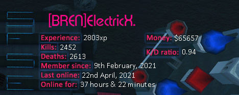 Player statistics userbar for [BREN]ElectricX.