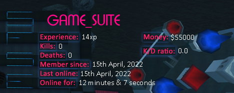 Player statistics userbar for GAME_SUITE