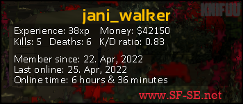 Player statistics userbar for jani_walker