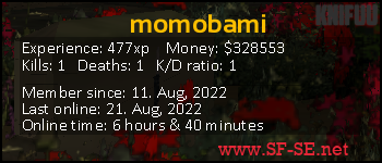 Player statistics userbar for momobami