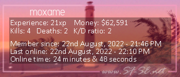 Player statistics userbar for moxame