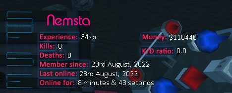 Player statistics userbar for Nemsta