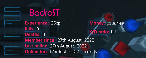 Player statistics userbar for BadroST