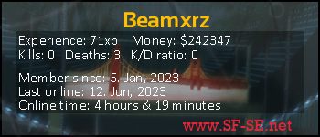 Player statistics userbar for Beamxrz