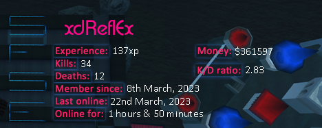 Player statistics userbar for xdReflEx