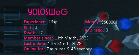 Player statistics userbar for Y0L0SWaG