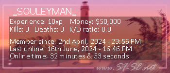 Player statistics userbar for _SOULEYMAN_