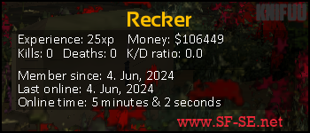 Player statistics userbar for Recker