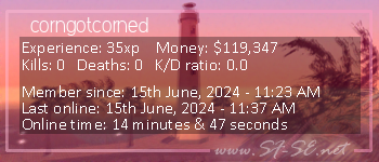 Player statistics userbar for corngotcorned