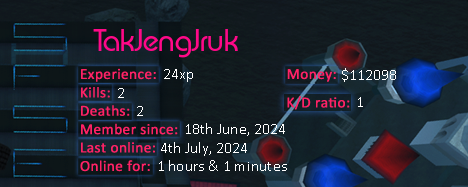 Player statistics userbar for TakJengJruk