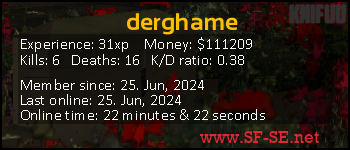 Player statistics userbar for derghame