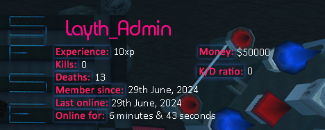 Player statistics userbar for Layth_Admin