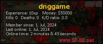 Player statistics userbar for dnggame