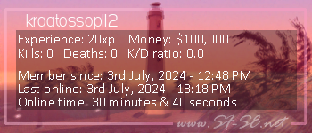Player statistics userbar for kraatossop112