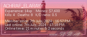 Player statistics userbar for ACHRAF_ELARAYY