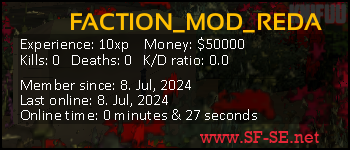 Player statistics userbar for FACTION_MOD_REDA