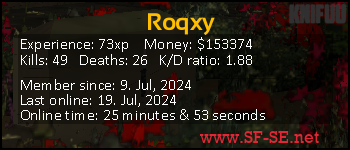 Player statistics userbar for Roqxy