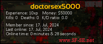 Player statistics userbar for doctorsex5000