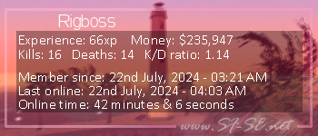 Player statistics userbar for Rigboss