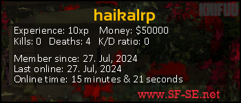 Player statistics userbar for haikalrp