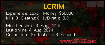 Player statistics userbar for LCRIM