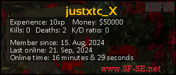 Player statistics userbar for justxtc_X