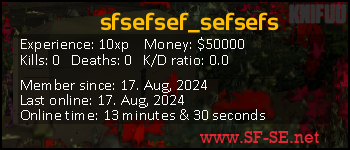 Player statistics userbar for sfsefsef_sefsefs