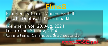 Player statistics userbar for Flms8