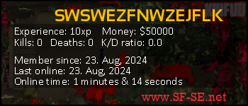 Player statistics userbar for SWSWEZFNWZEJFLK