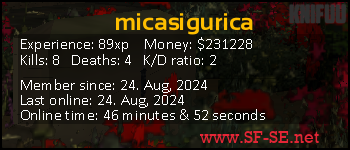 Player statistics userbar for micasigurica