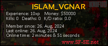 Player statistics userbar for ISLAM_VGNAR