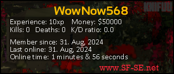 Player statistics userbar for WowNow568