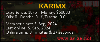 Player statistics userbar for KARIMX