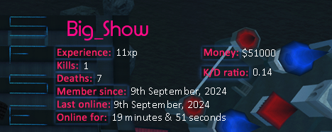 Player statistics userbar for Big_Show