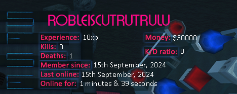 Player statistics userbar for ROBLEISCUTRUTRULU