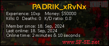 Player statistics userbar for PADRIK_xRvNx