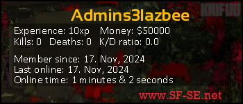 Player statistics userbar for Admins3lazbee