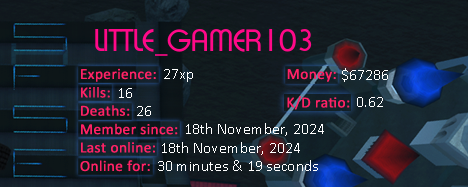 Player statistics userbar for LITTLE_GAMER103