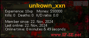 Player statistics userbar for unkown_xxn